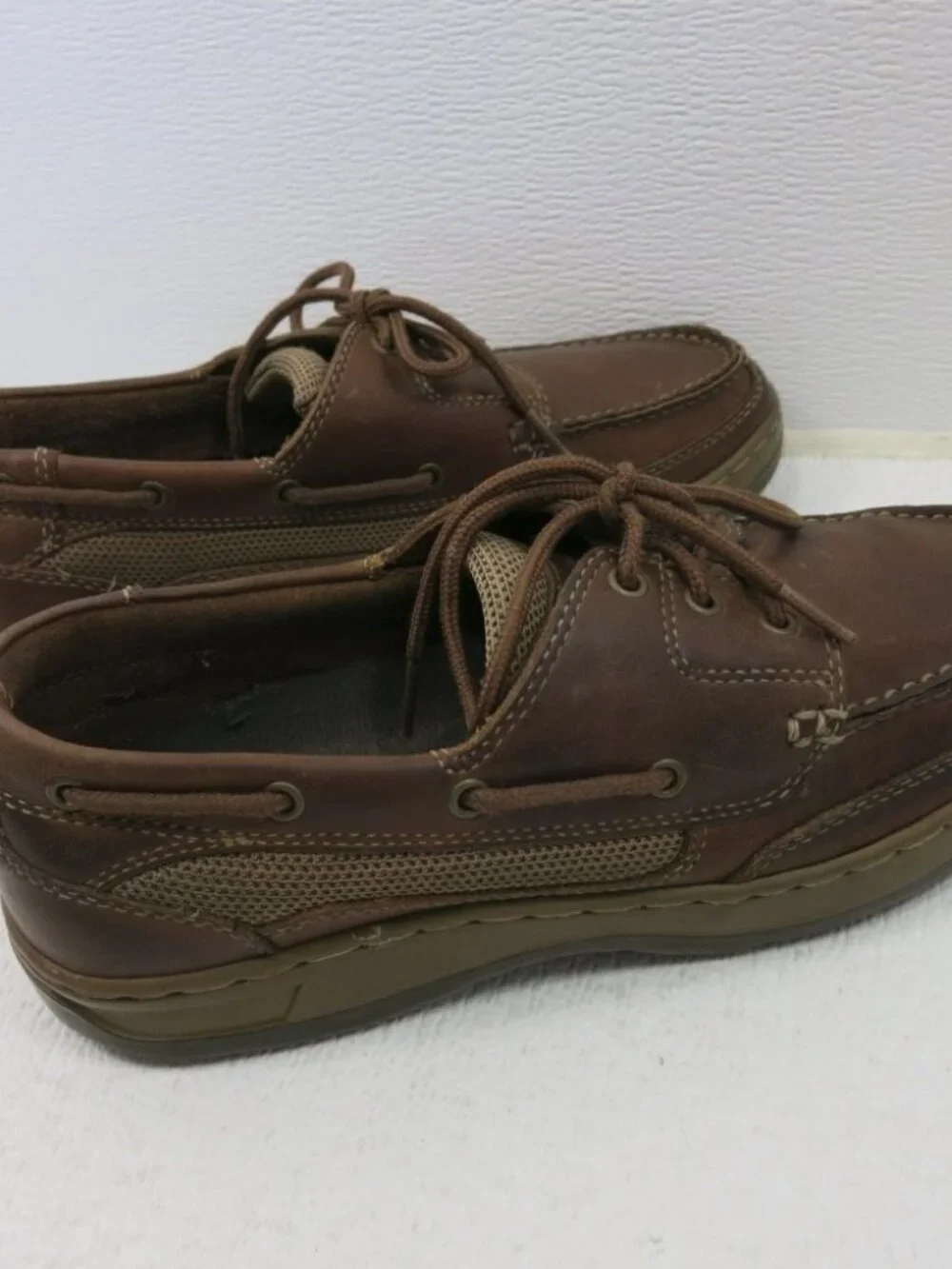 Nunn Bush Oil Tanned Leather Fabric Deck Shoes Men's Nautical Deck Footwear 9 M